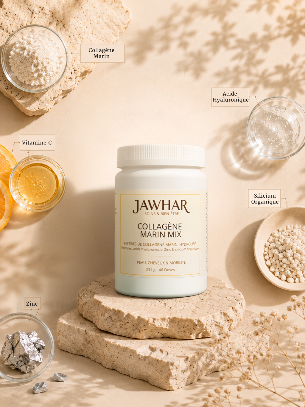 JAWHAR Collagène Marin Mix — Saveur Fraise